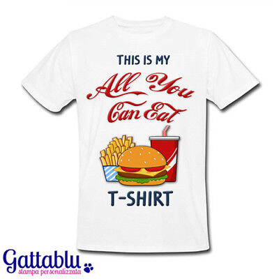 T-shirt uomo This is my All you can eat t-shirt Fast Food panino e patatine