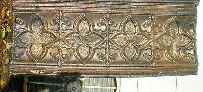 Antique Gothic Quatrefoil Ceiling Tin Tile Back Splash Pie Safe Cabinet Door 2