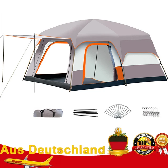 FAMILIENZELT 4-12 PERSONEN Campingzelt Gruppen Zelt Automatikzelt