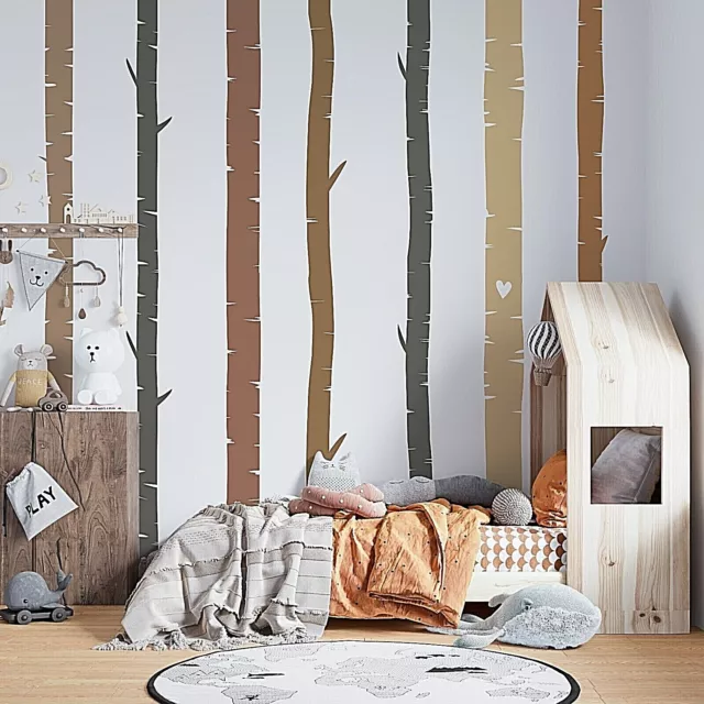 Colorful Birch Tree Wall Rainbow Wall Decals, Stickers, Wall Art Decoration 460