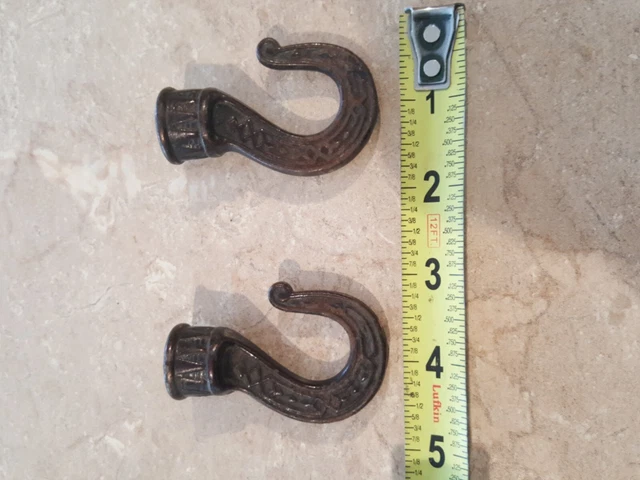 Antique Vtg Victorian Eastlake Cast Iron Ornate Ceiling Wall Hanger Hooks 2