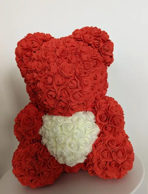 White Foam Bear Mold Flower Head Rose Bear Valentine's Day Gifts diy f