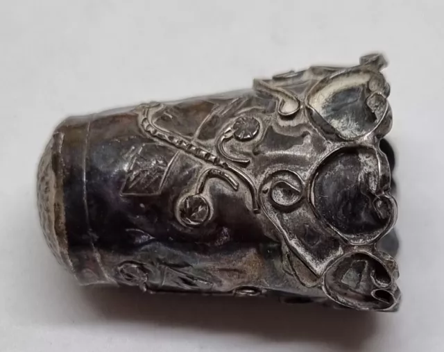 Vintage Mexico Sterling Silver Thimble with Filigree Design. 3