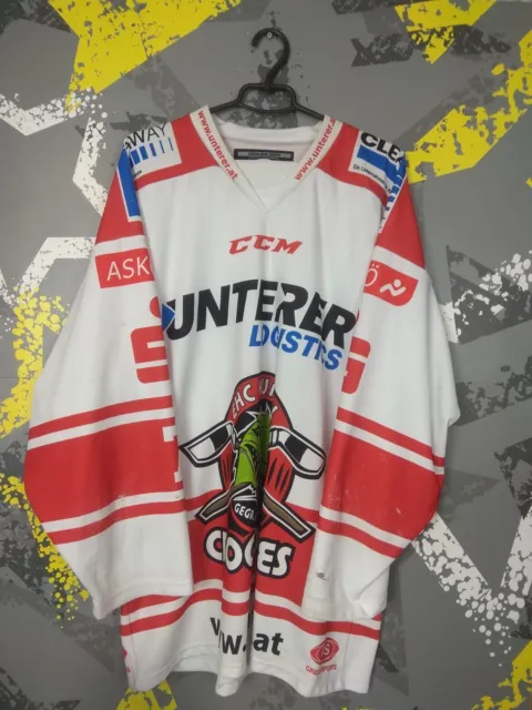 EHC Crocodiles Kundl Jersey Hockey Shirt White CCM Polyester Mens Size XL ig93