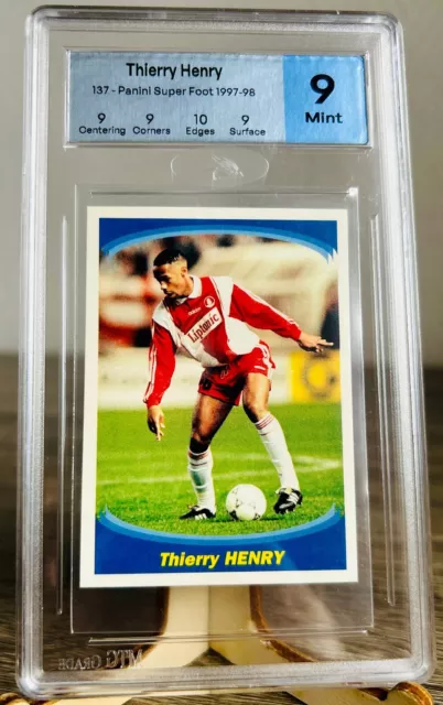 🔥1997 Panini Superfoot Soccer Thierry Henry Rookie #137 Mtg9 Psa9? Pop0 Rare🔥