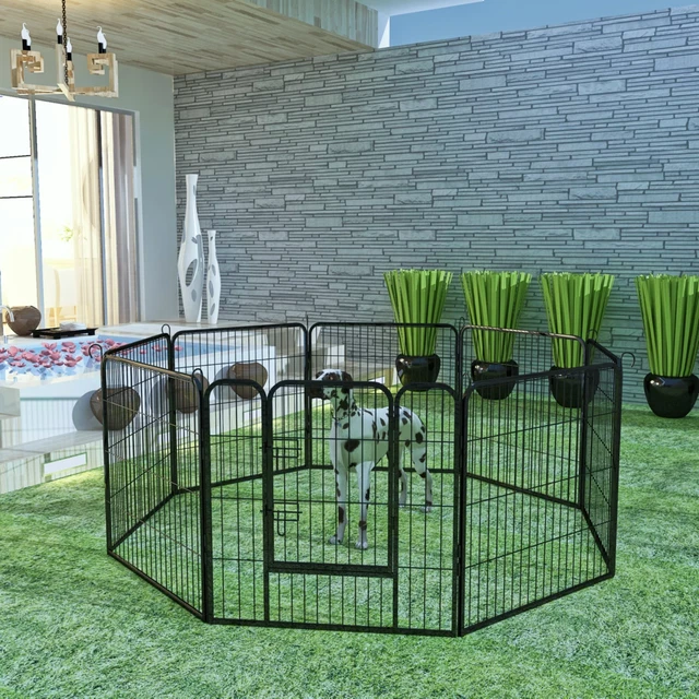 SUGIFT Dog Playpen 8 Panels Heavy Duty Dog Pen Dog Fence Playpen Indoor Outdooor