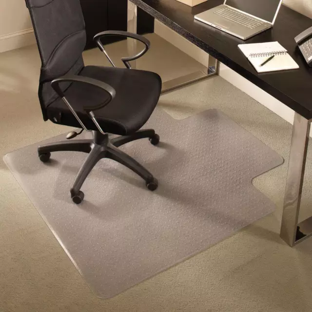 ES Robbins Chair Mat -Medium Pile Carpet 45" x 53" W/ Lip EverLife PVC Clear 3