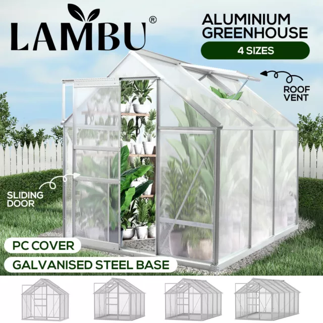 Lambu Greenhouse Aluminium Walk In Green House Garden Storage Shed Plant Cover