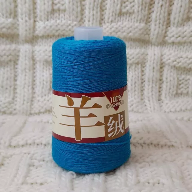 Sale 100g Cone Soft 100% Cashmere Hand Knitting Crochet Wrap Scarf Yarn Sky Blue