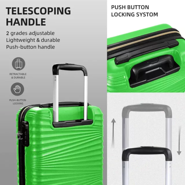 Estuche rígido carcasa de equipaje PC + ABS maleta de cabina 4 ruedas bolsa de viaje ligera 3