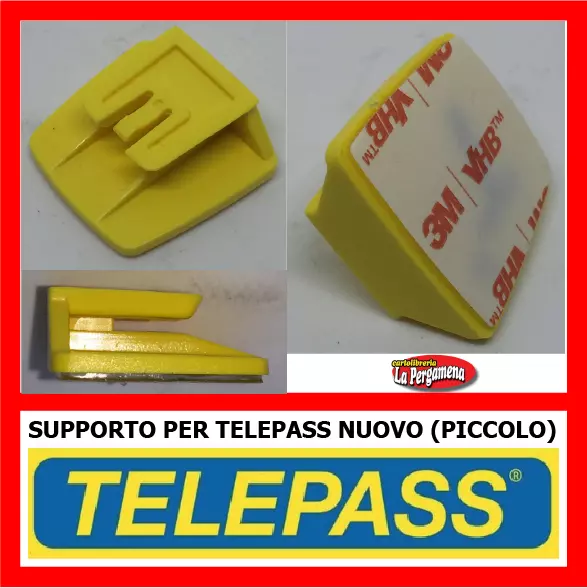 SUPPORTO TELEPASS 3M per Nuovo Telepass piccolo GIALLO #Back2