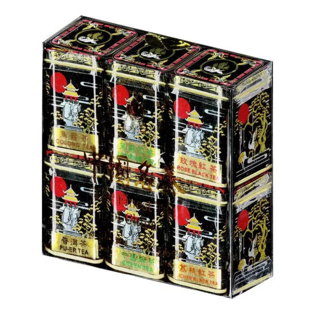 Luxury Chinese Loose Leaf Tea Assorted Caddies Taster Gift Set (6 x 170g Caddy)