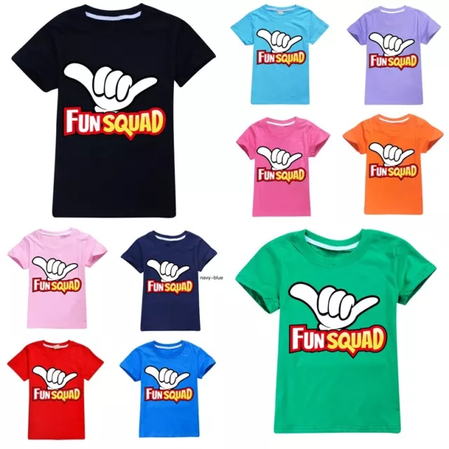 Fun Squad Gaming Kids Boys Girls Short Sleeve Casual T-shirt Cotton Tshirt Tops