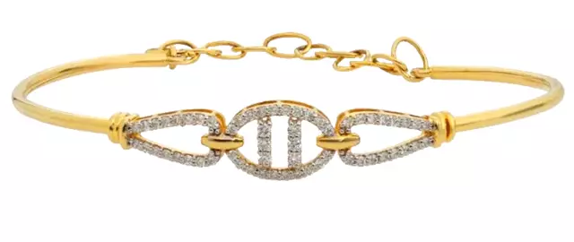 Bracelet d'anniversaire de mariage en or jaune massif 14 carats avec...