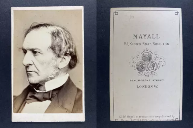 Mayall, London, William Ewart Gladstone CDV Vintage albumen print.