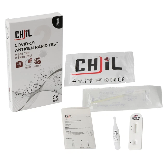 100 Corona Covid-19 Schnelltest Antigen Selbsttest Laientest Einzelverpackt CHIL