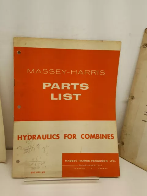 1950'S? Massey Harris Massey Ferguson Related Manuals  Set Of 3 Stock# (299) 3