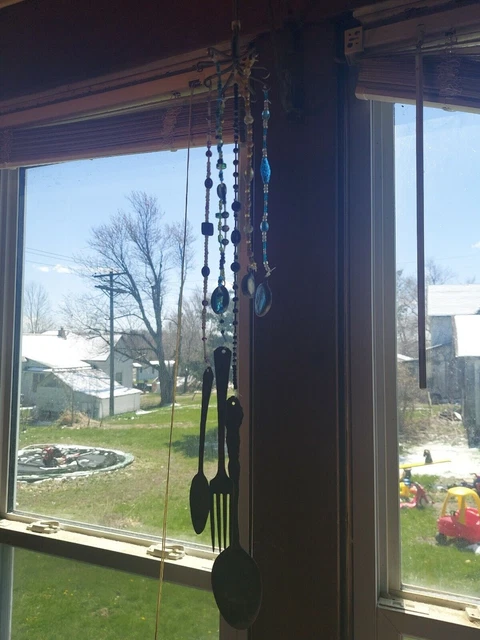 Vintage Handmade Silverware & Beads Windchime