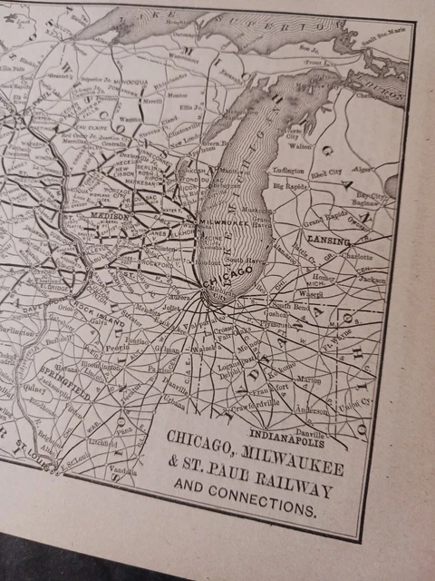 1891 railroad MAP & report CHICAGO MILWAUKEE & ST PAUL RAILWAY Roscoe UT FargoND