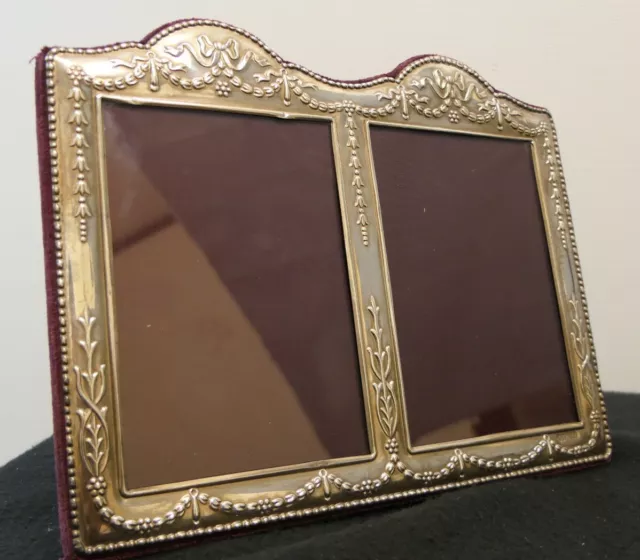 Silver Mounted - Double Photo Frame - Hallmarked for Carrs of Sheffield 1996