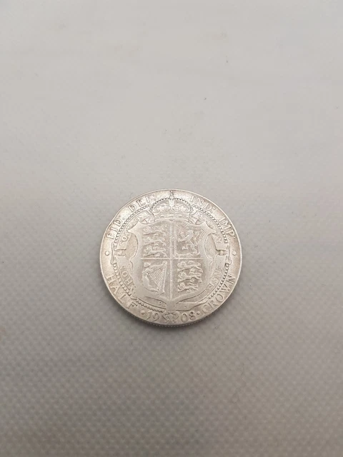 1908 Edward VII Silver Half Crown Coin