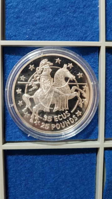 Gibraltar 25 Pfund 1992 Silber Karl der Große Polierte Platte