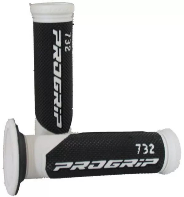 Progrip 732 Griffe Griffgummi Schwarz-Weiß Motorrad Roller Bike Enduro Motocross