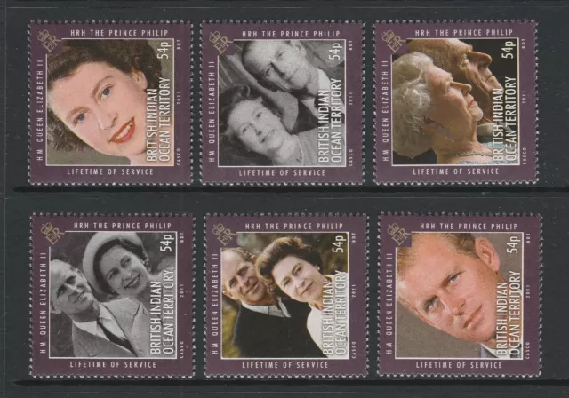 British Indian Ocean Territory 2011 Queen Elizabeth II set SG 451-456 Mnh.