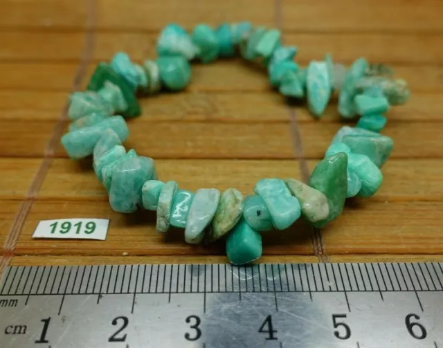 Bracelet baroque AMAZONITE du Pérou - perles/chips naturelles qualité AB 18cm