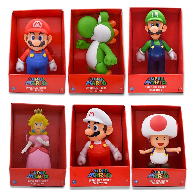 SUPER MARIO BROS Luigi Toad Princess Peach PVC Figure Toys Collection