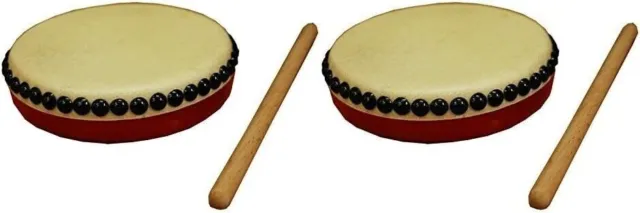 Okinawan Hand Drum Tiny 6inchx2Set Child PARANKU Music Instrument Stick Japanese