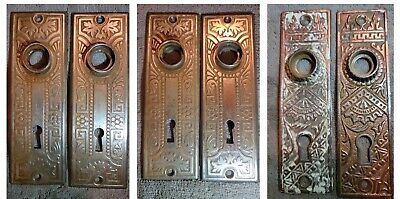 Antique Lot of 6 Victorian Circa 1890's Eastlake Ornate Cast Iron Backplates