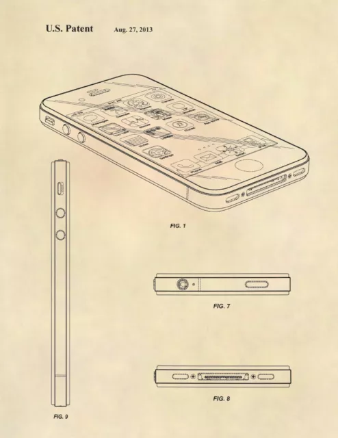 Apple iPhone Official US Patent Art Print - Original Steve Jobs Apple - 664 2