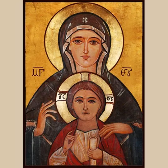 Coptic Orthodox Icon, St. Virgin Mary, Theotokos, mother of God, antique  