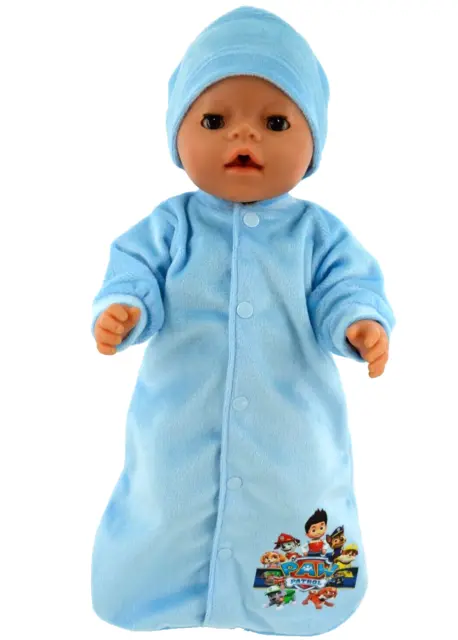 Dolls clothes for 17" Baby Born BLUE SLEEPING BAG~HAT