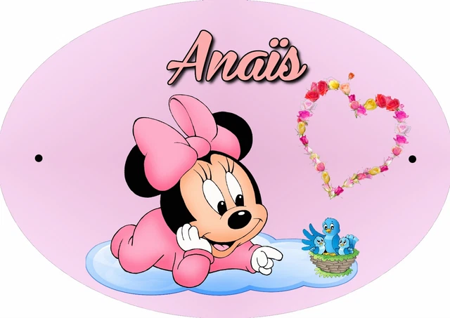 Pancarte Pivoine ovale personnalisée | Déco bois chambre bébé