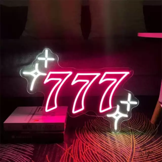 777 Lucky Number Neon Signs Home Wedding Bar Party Personalized Wall Art Decor