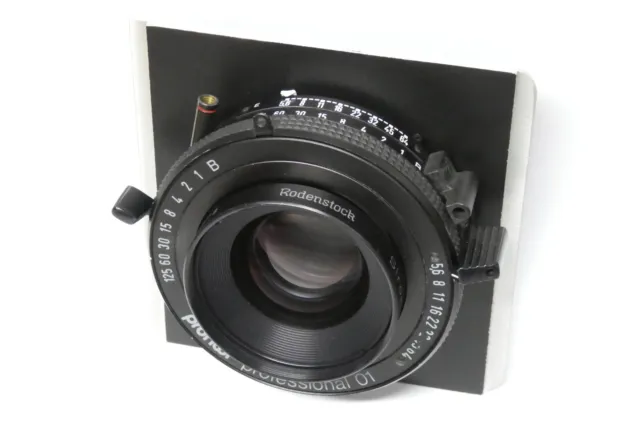 Rodenstock Sironar-N 5,6 / 150 mm MC Objektiv auf Platte Prontor Professional 01