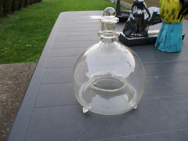 Ancien piège à guêpe gobe-mouche en verre soufflé - France