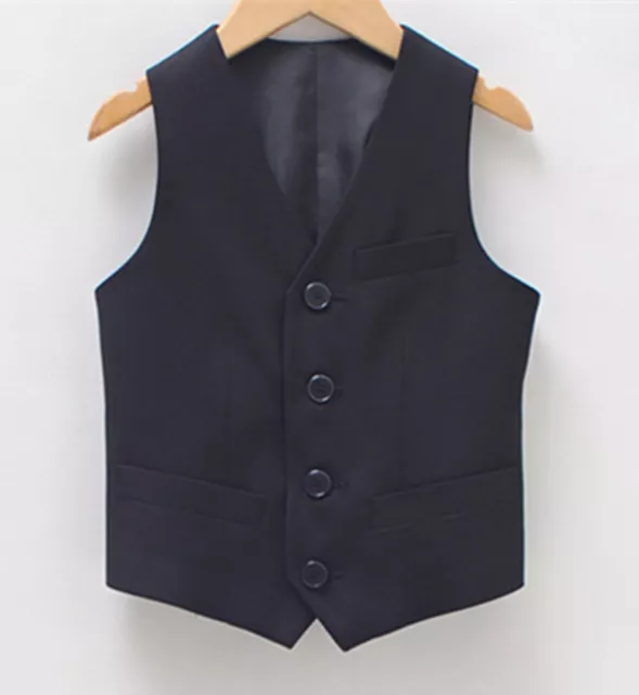 Page Boy Child Kid Party Wedding Black or Navy Formal costume Vest Waistcoat 2