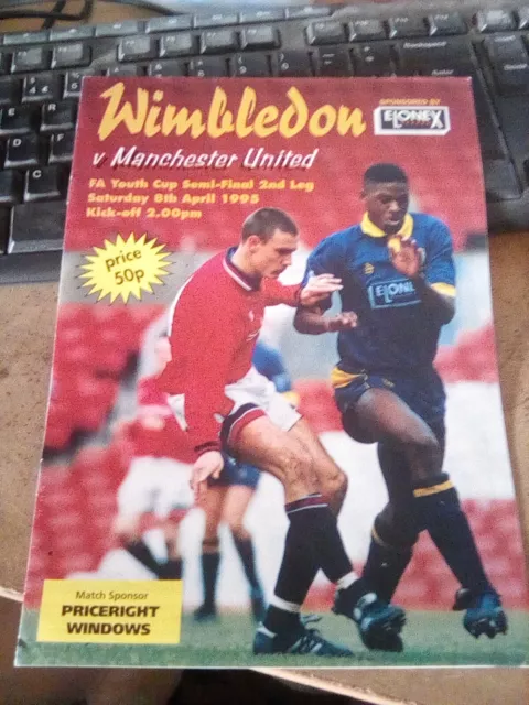 1994/95 FA Youth Cup Semi Final--Wimbledon vs Manchester United