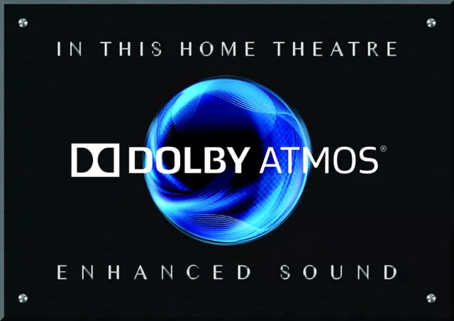 Plaque Home Cinema Decorative "Dolby Atmos" En Impression Numerique