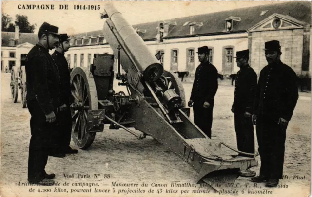 CPA AK Militaire - Artillerie lourde de campagne - Canon Rimailho (695863)