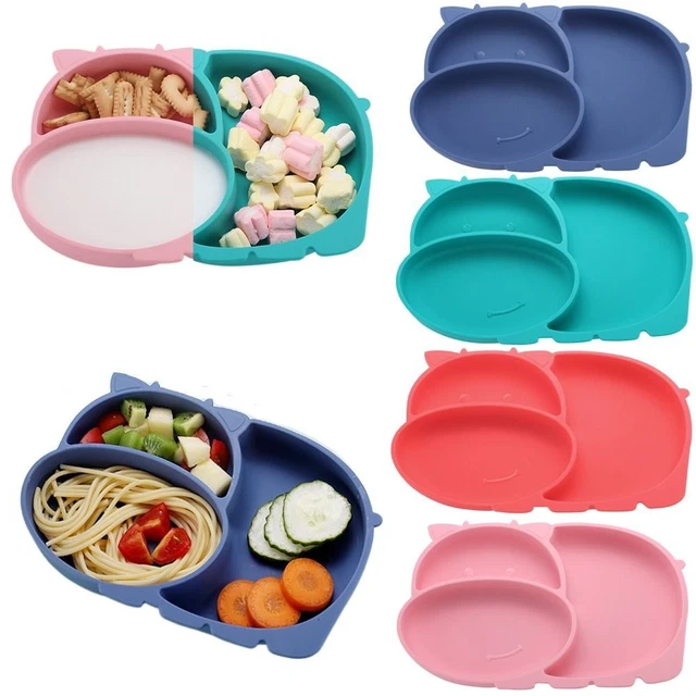 Tazón Silicona Plato Succión Bebé Plato Niños Alimentación Mate
