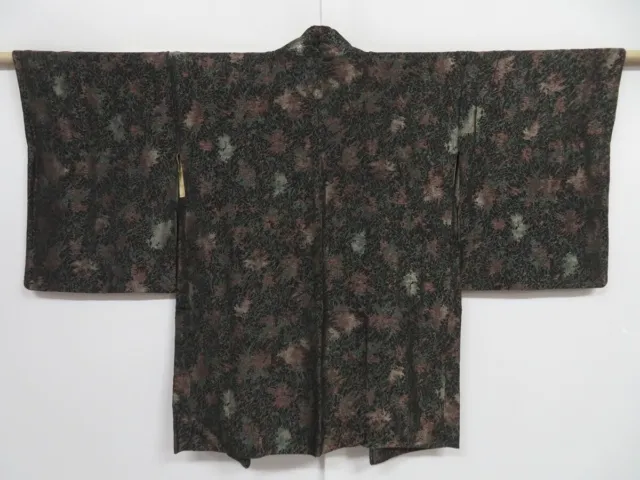 1312i10z850 Vintage Japanese Kimono Silk HAORI Black