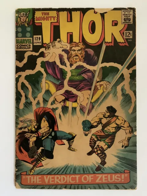 Mighty Thor #129 1.5 Fr/Gd 1966 1St Appearance Of Ares Marvel Comics