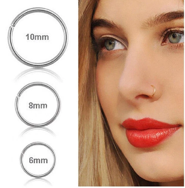 Anello Per Il Naso In Acciaio Chirurgico Senza Cuciture: Piercing - Foto 8