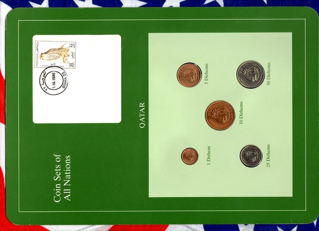 Coin Sets of All Nations Qatar 1973-1993 UNC 25,50 Dirhams 1993 very Rare