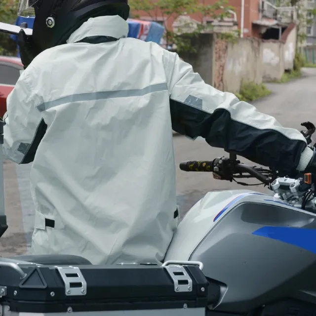 Rain Jacket Reflective Windproof Motorcycle Rain Suit Unisex Adults Gray