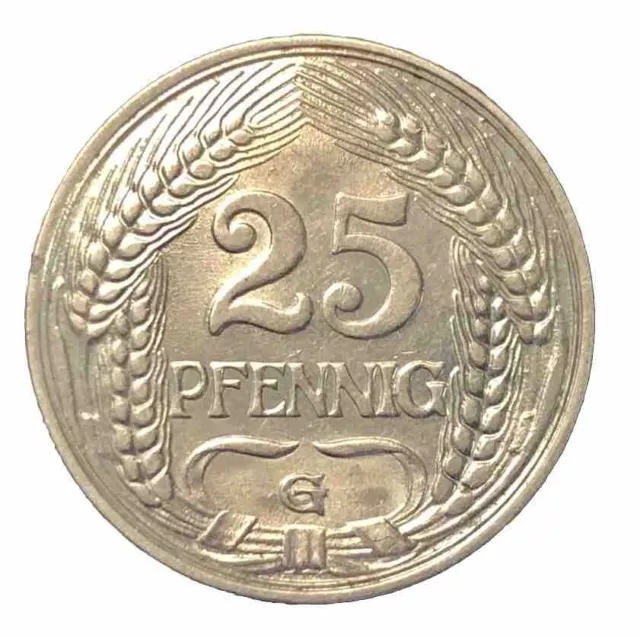 Kaiserreich 25 Pfennig 1910 G . Kaiserreich Wilhelm II . Nickel